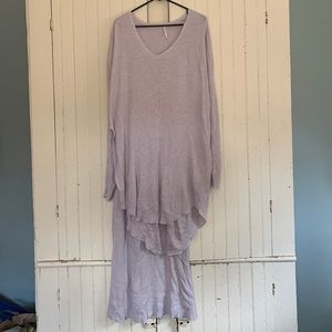 Free people - soft pink oversized sweater midi skirt set - S